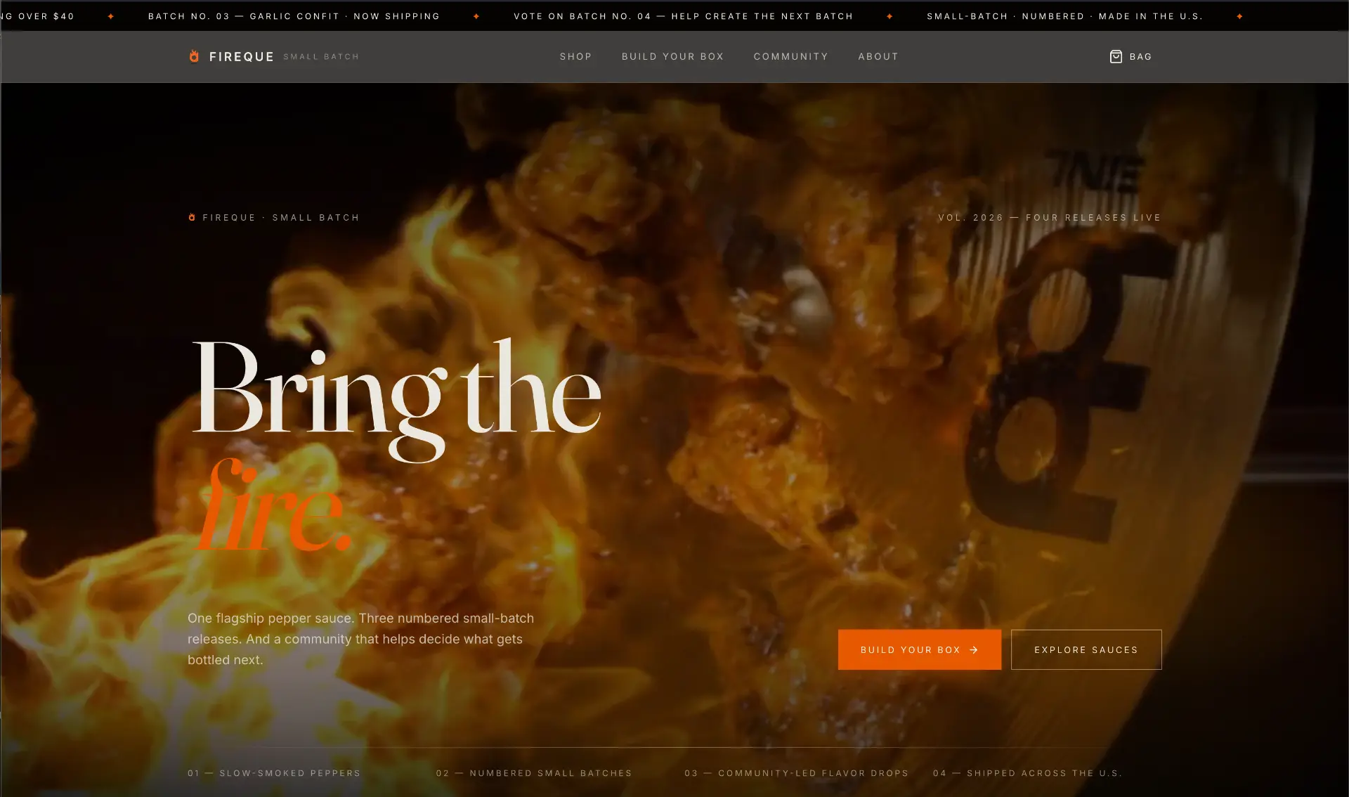 Fireque homepage built by Goodfront